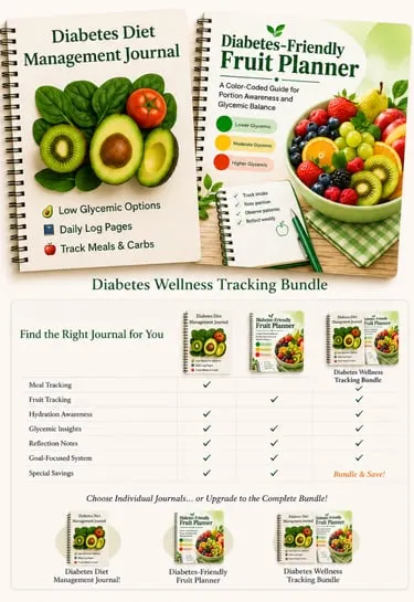 Diabetes Diet Management Journal and Fruit Planner bundle